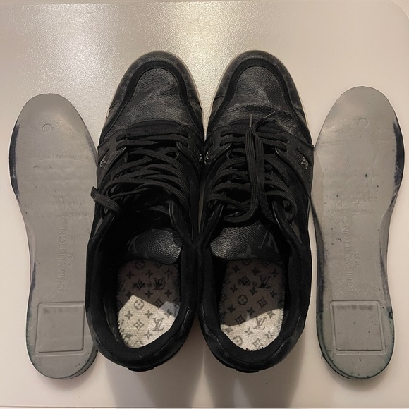 Louis Vuitton trainer low black monogram eclipse leather US11 men’s sneaker - Picture 14 of 15